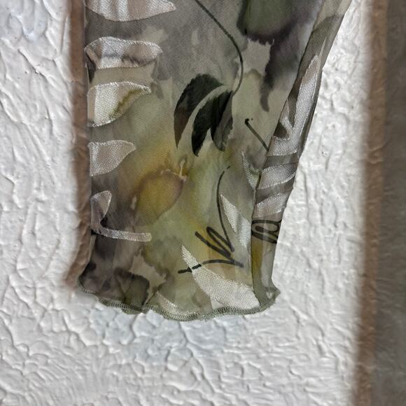 Simply Silk Watercolor Floral Sheer Long Sleeve Open Front Cardigan - Picture 2 of 4